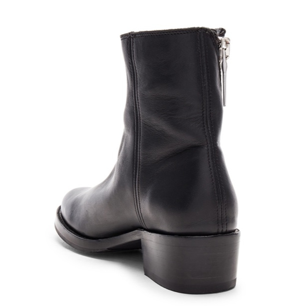 Frye Demi Zip Black Leather Chelsea Ankle Bootie - Picture 9 of 11